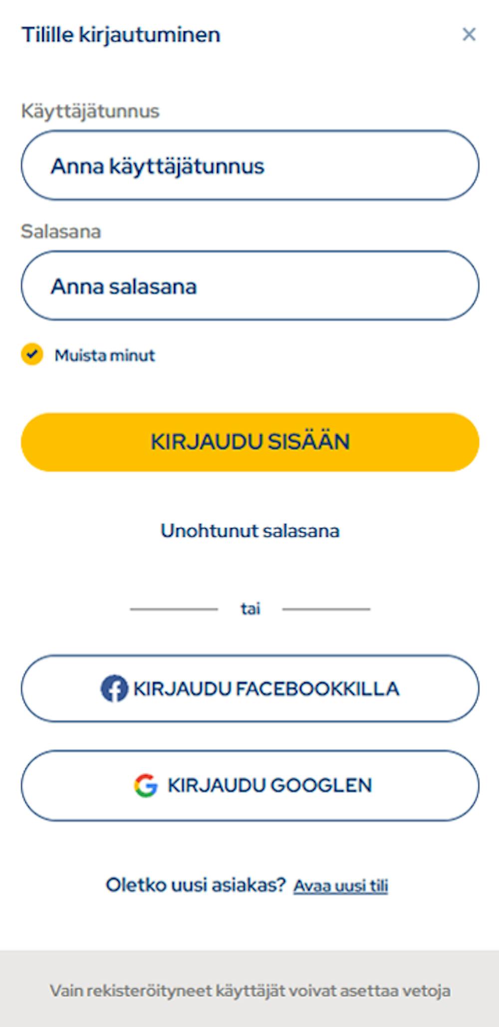 Rekisteröityminen Dolfwin nettikasinolle