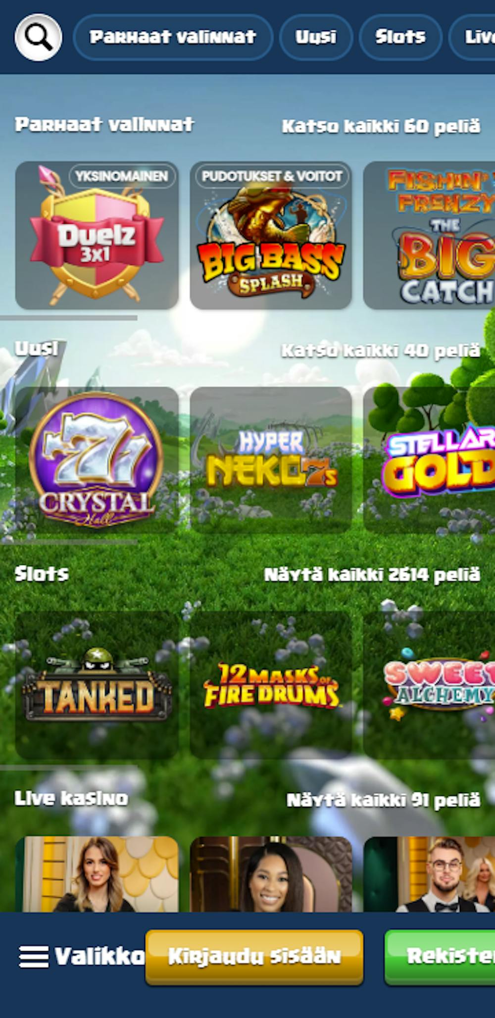 pelejä Duelz Casinolla