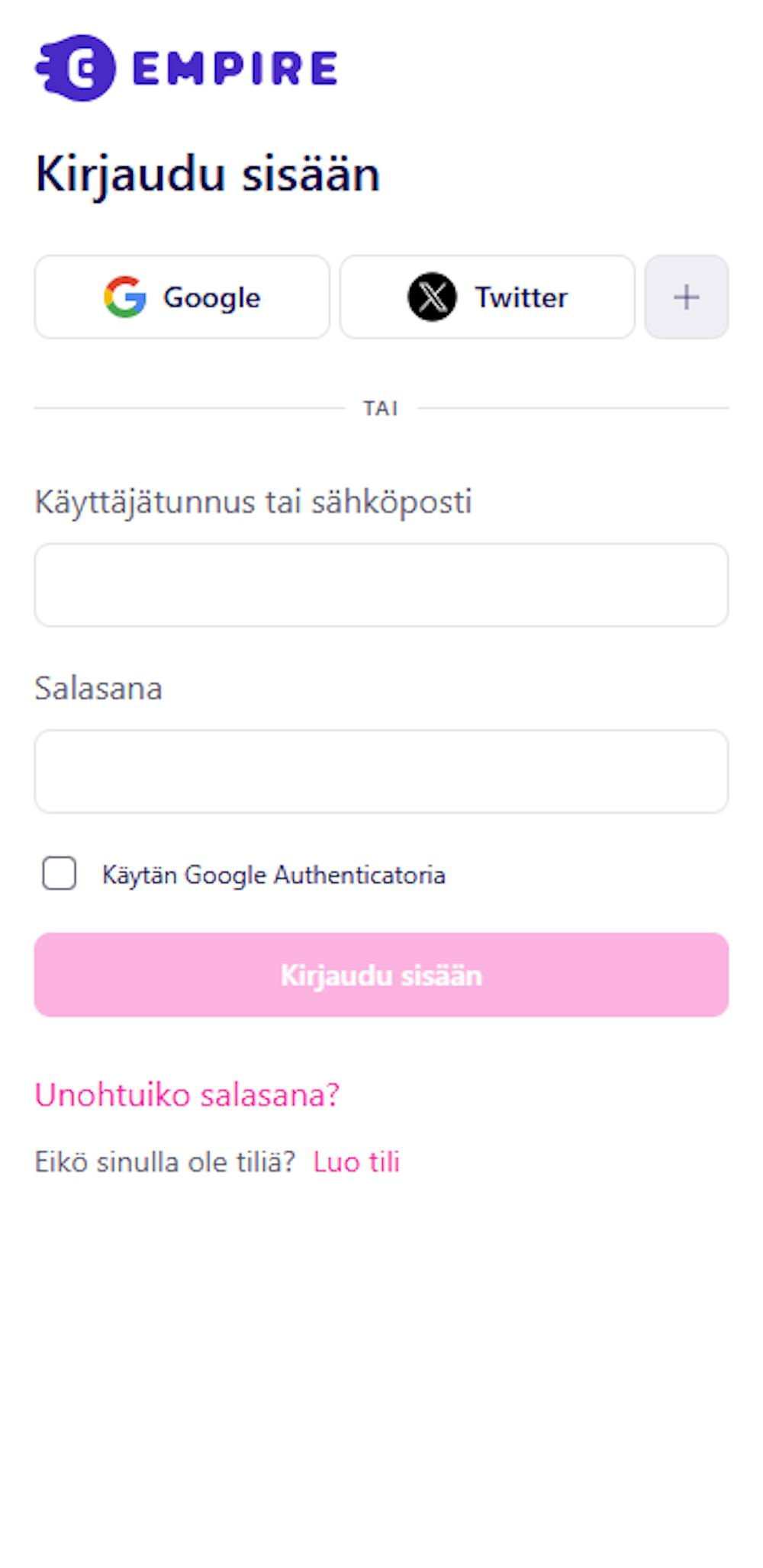 Empireion login