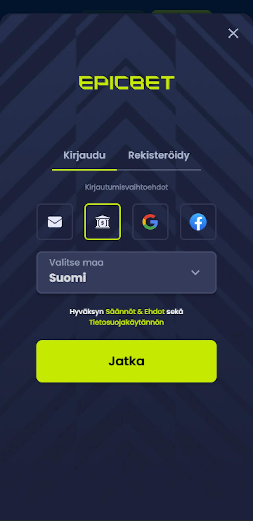 Epicbet pelitilin avaus