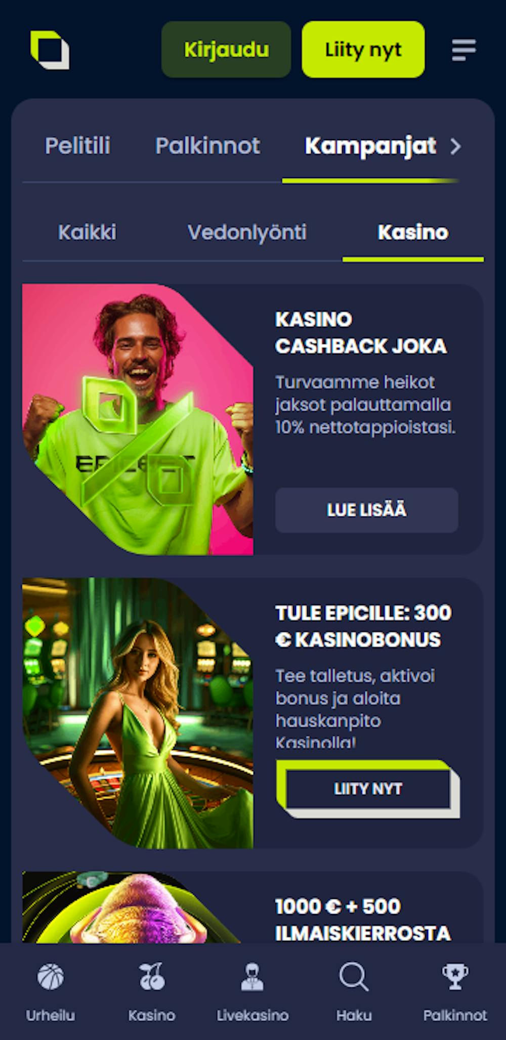 Epicbet tervetuliaisbonus