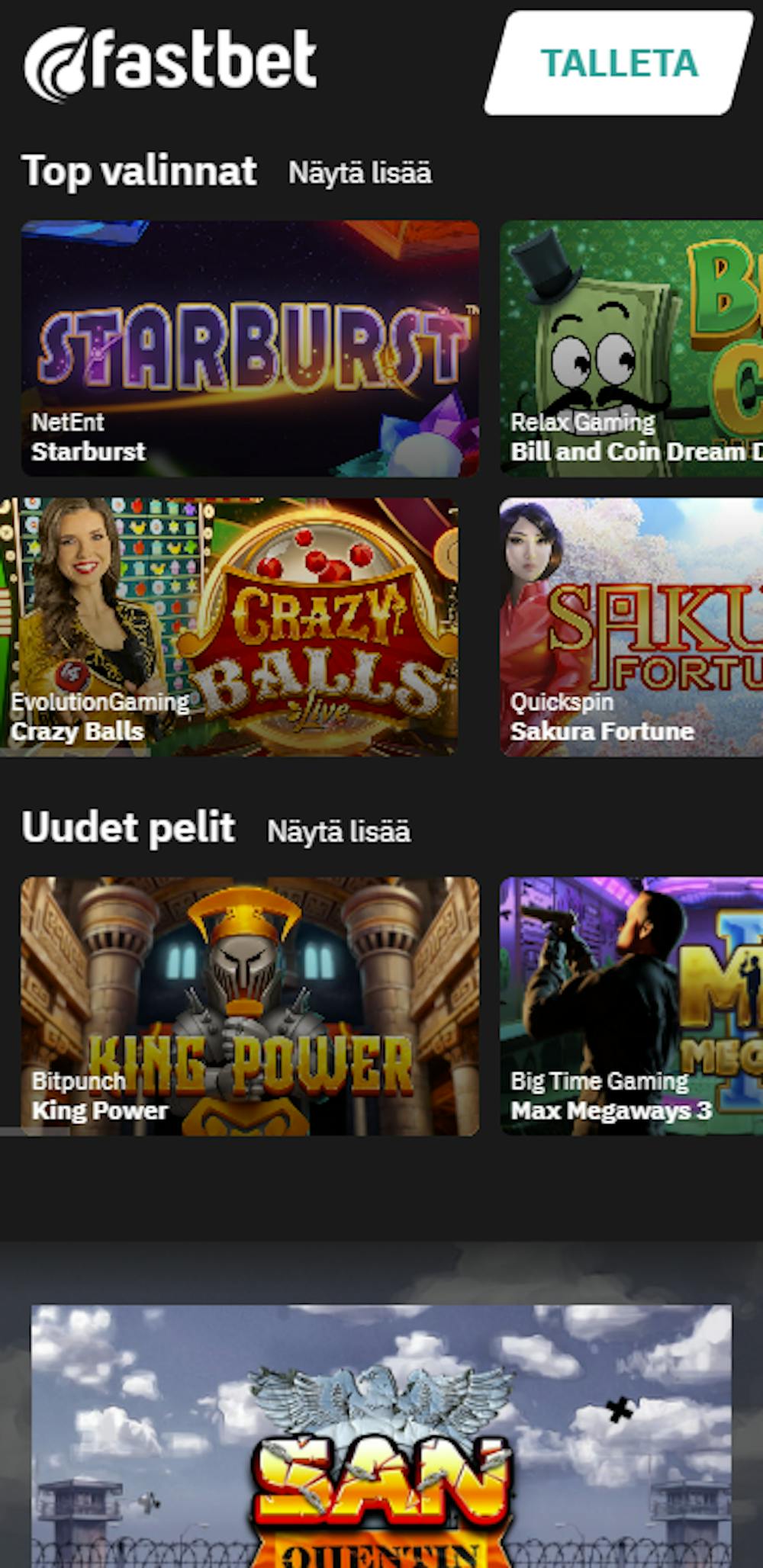 Fastbet Casino pelit