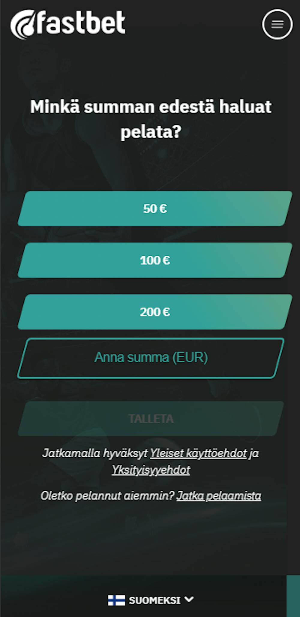 FastBet rekisteröityminen