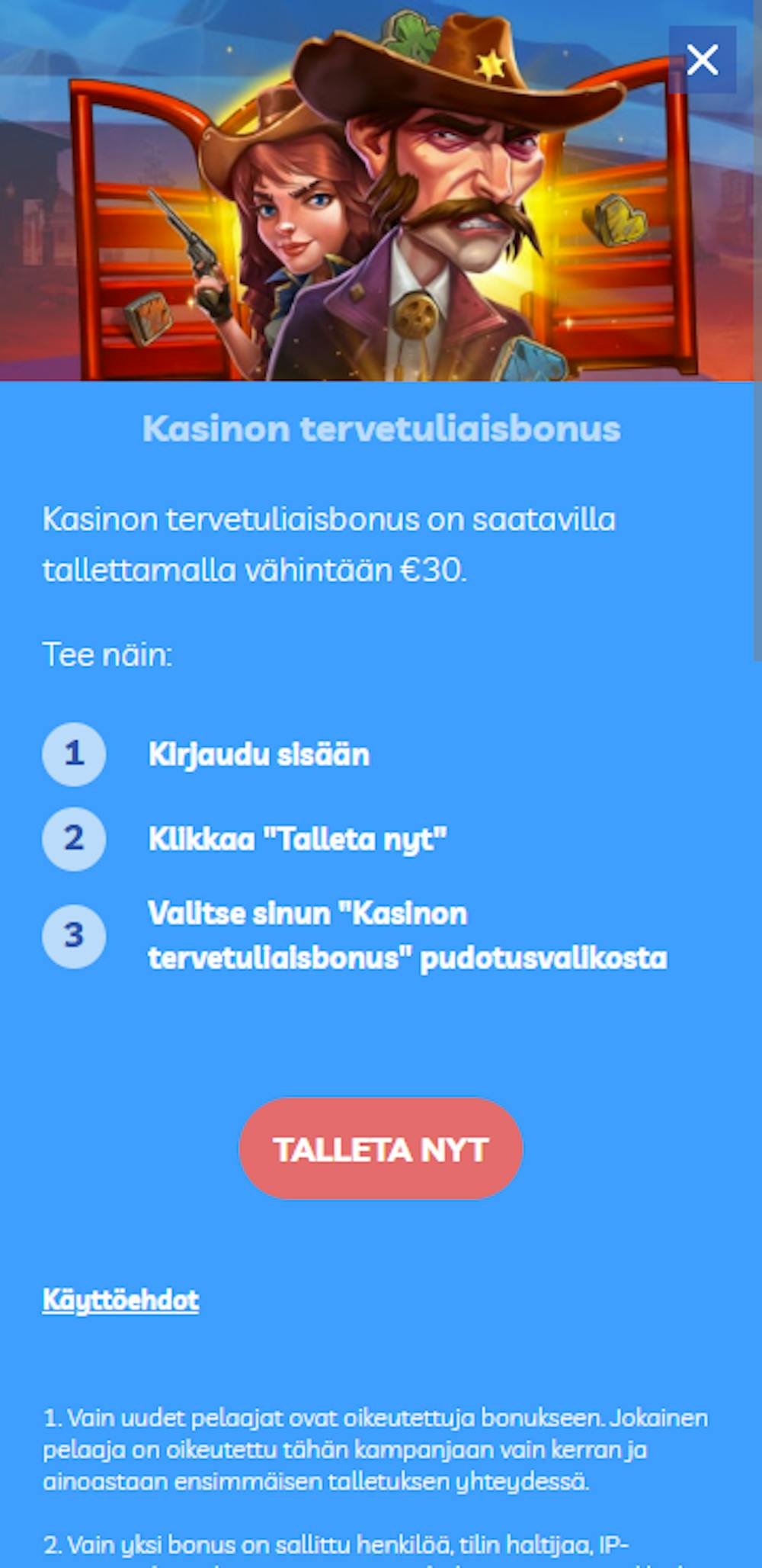 Final Countdown tervetuliaisbonukset