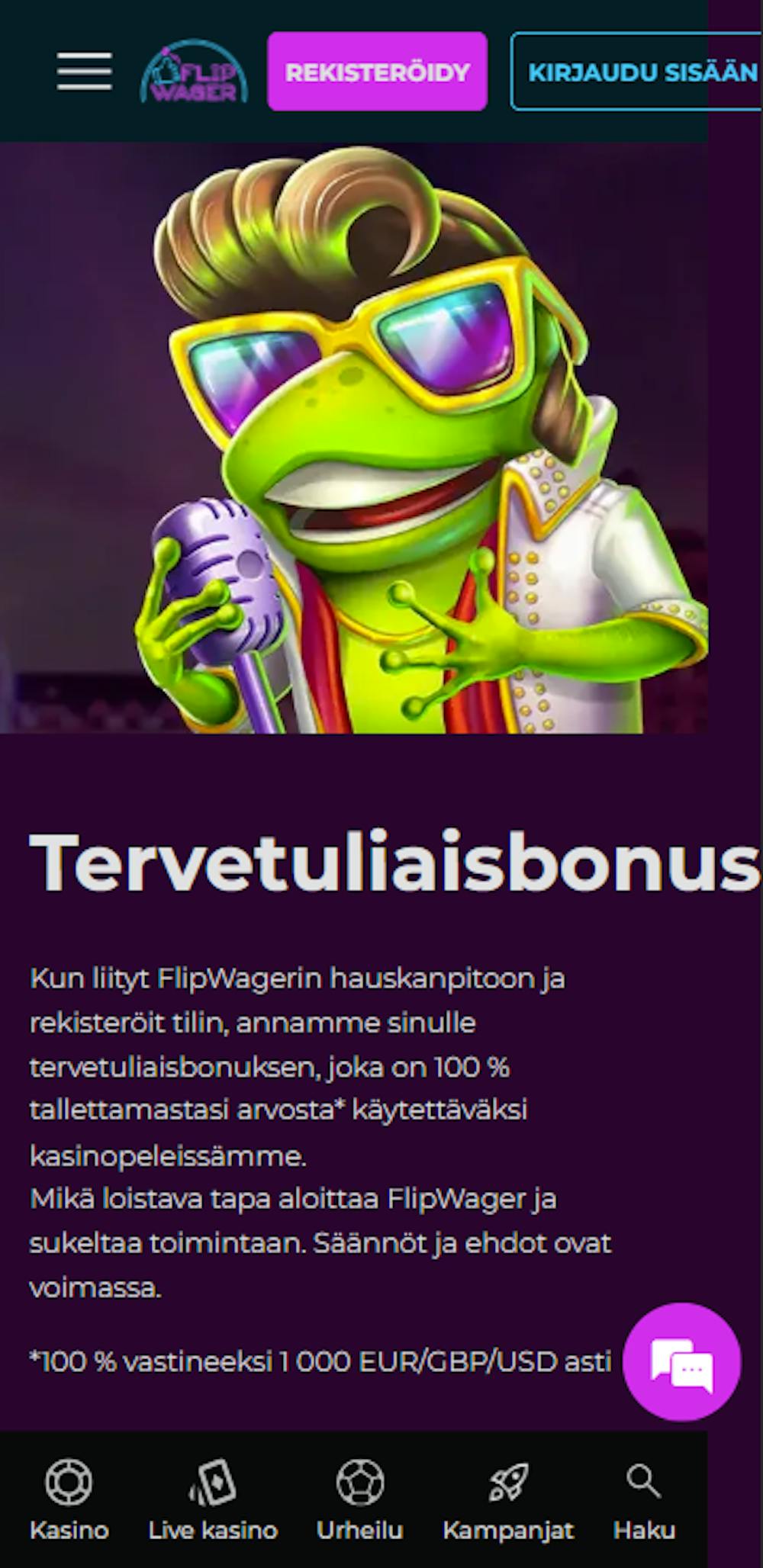 FlipWagerin tervetulotarjous