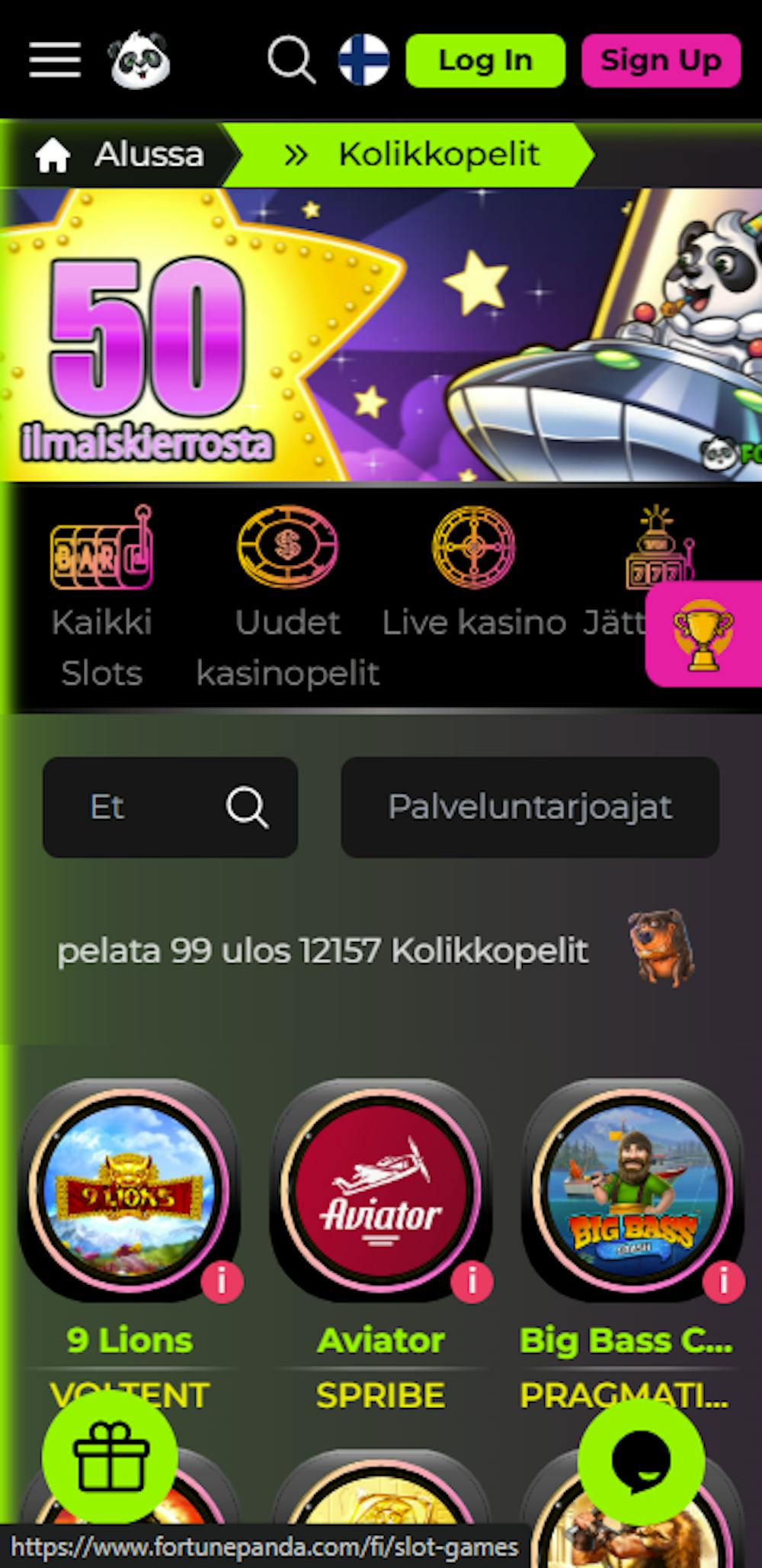 fortunepandan pelivalikoima