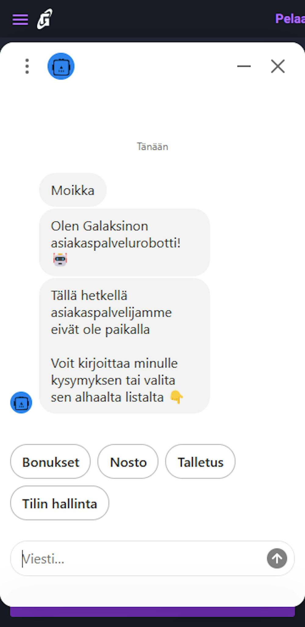 Galaksinon asiakaspalvelu