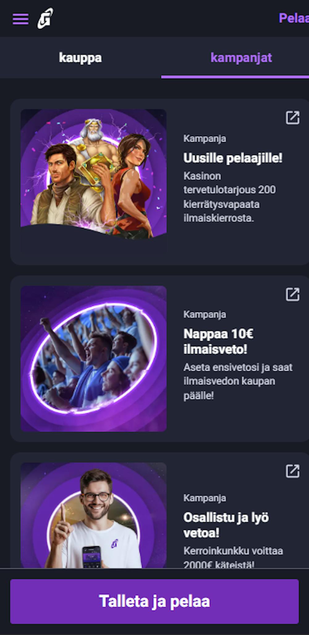 Galaksino tervetuliaisbonus