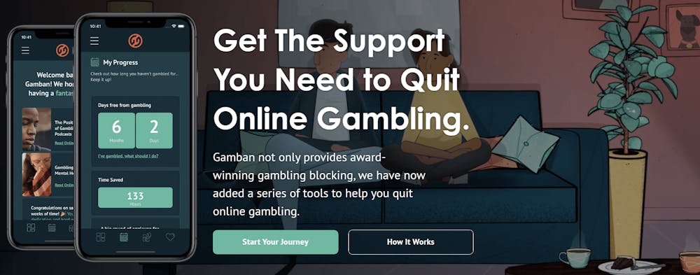 Webbplatsen för spelblockeringstjänsten Gamban.