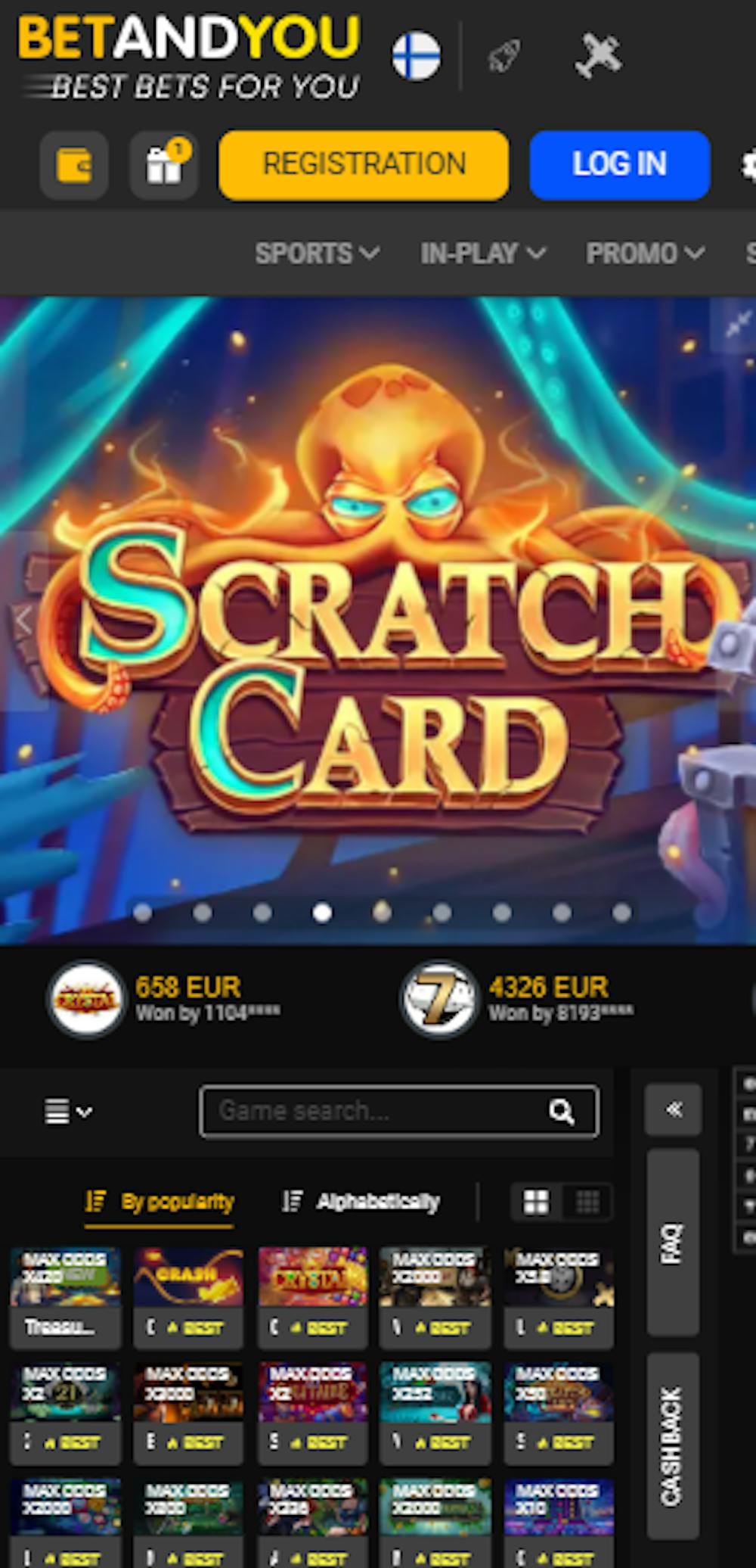 Bet And You Casino tarjoaa vedonlyönnin ja monipuoliset kasinopelit.