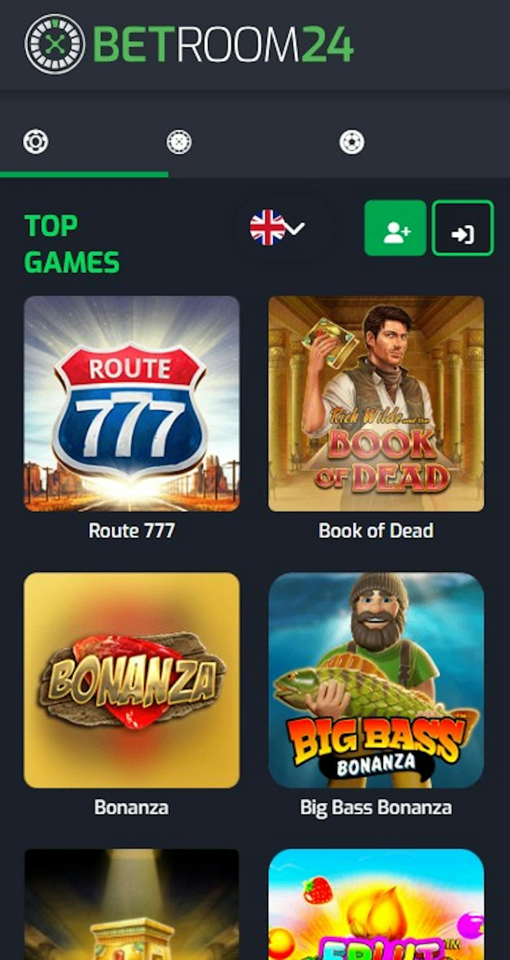 Betroom24 Casinon suosituimpia pelejä ovat mm. Big Bass Bonanza ja Book of Dead sekä muut klassikot.