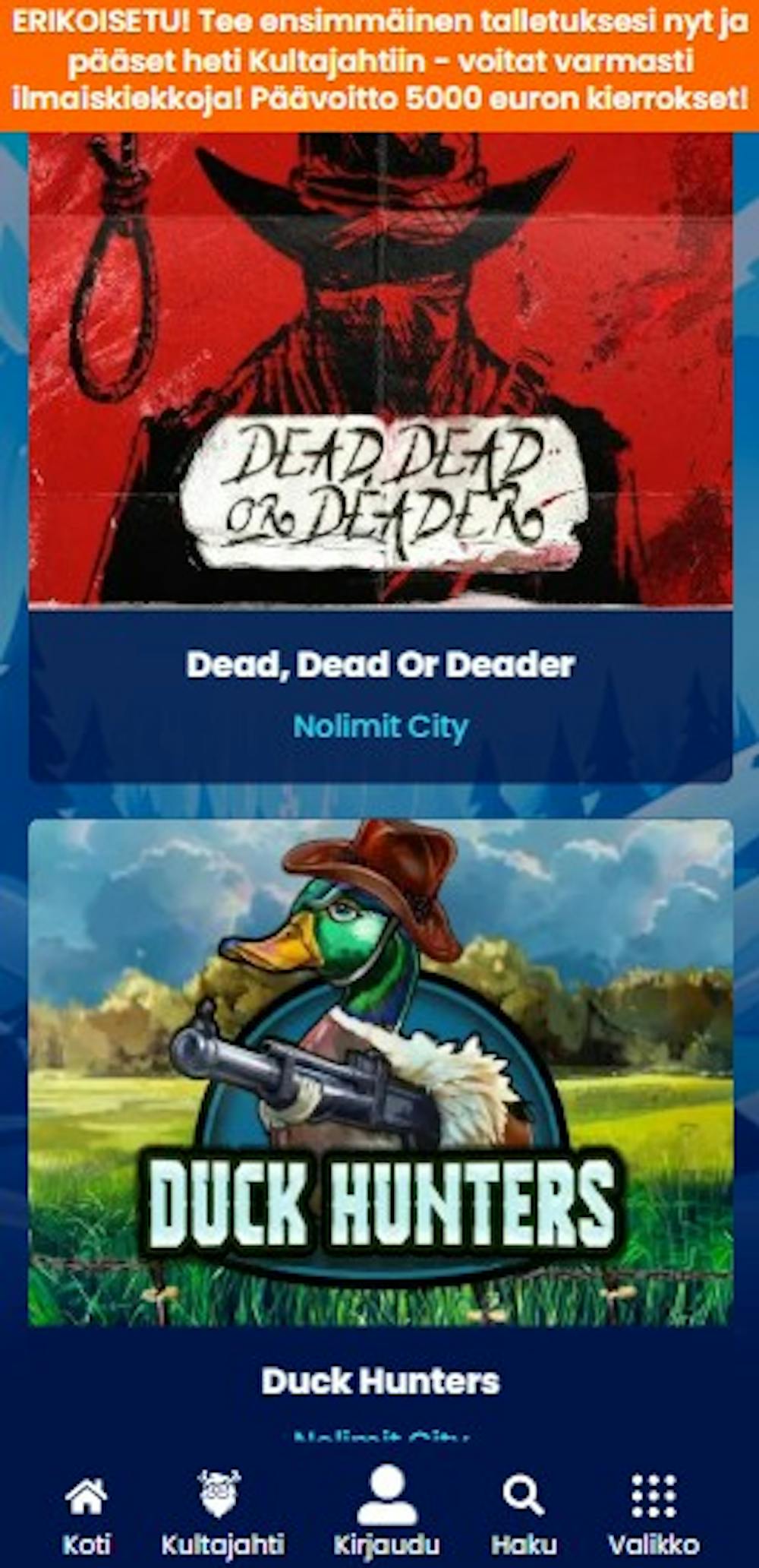 Lapland Casinon pelatuimpia pelejä ovat esimerkiksi Duck Hunters ja Dead, Dead or Deader.