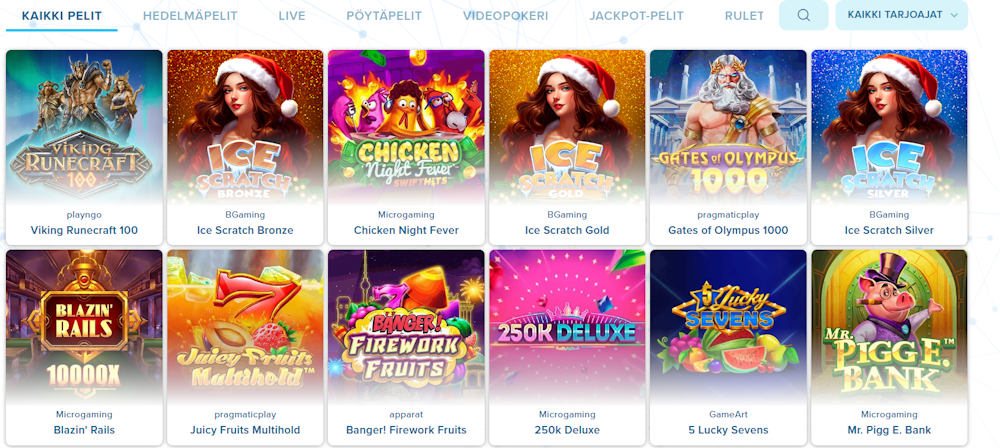 Pelivalikoimaa North Casinolla.