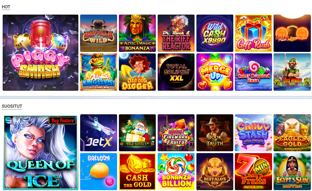 Pelejä Tonybet Casinolla.