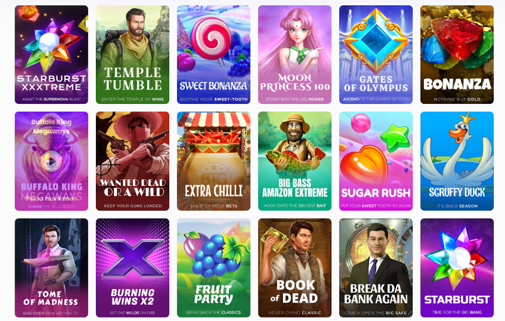 Trickz nettikasinon pelivalikoimaa.