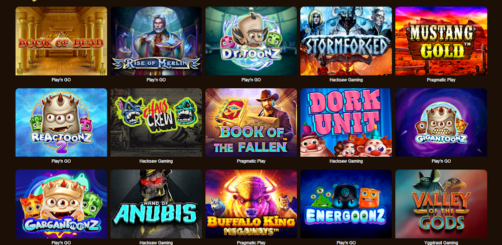 Vasy Casino nettikasinon pelivalikoimaa.