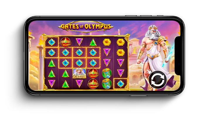 Gates of Olympus pelin näkymä mobiilissa.