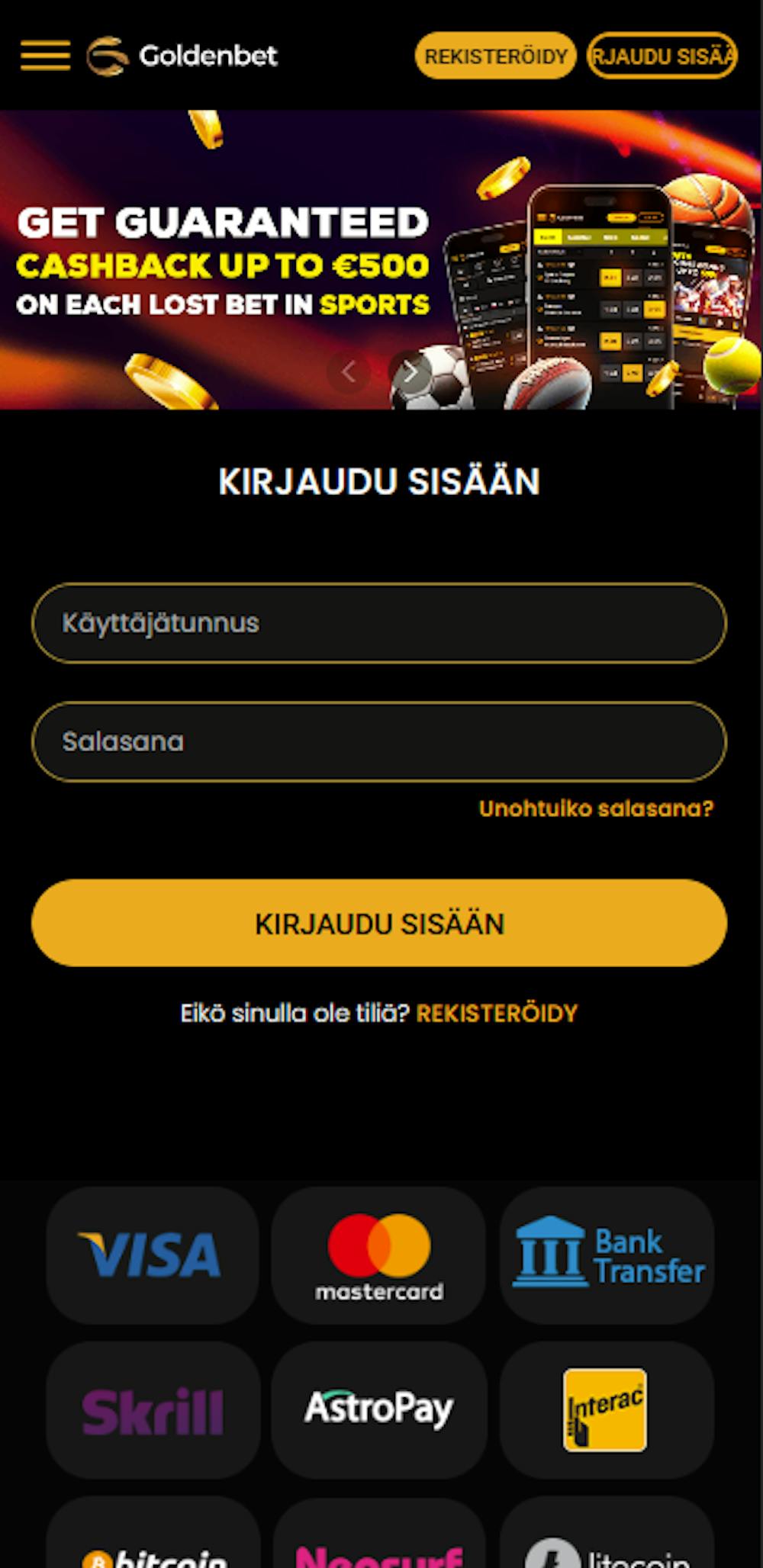 Goldenbetin login