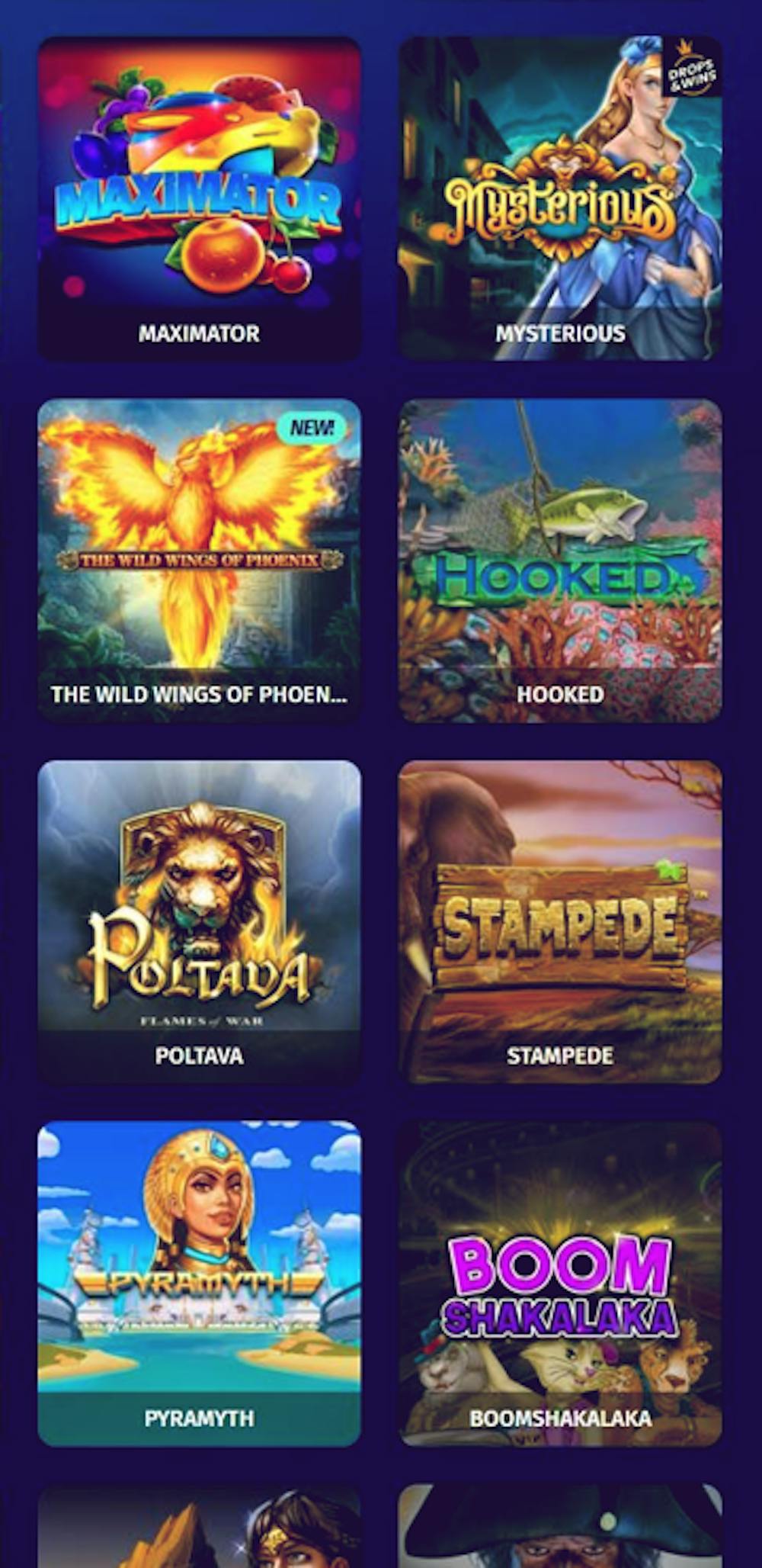 GoldRollin pelivalikoima