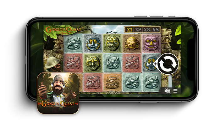 Gonzo’s Quest kasinopelin näkymä.