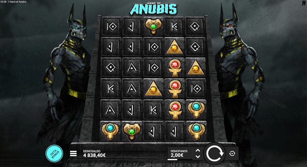 Hand of Anubis slotti sadan pyöräytyksen testissä - näkymä spinnien jälkeen
