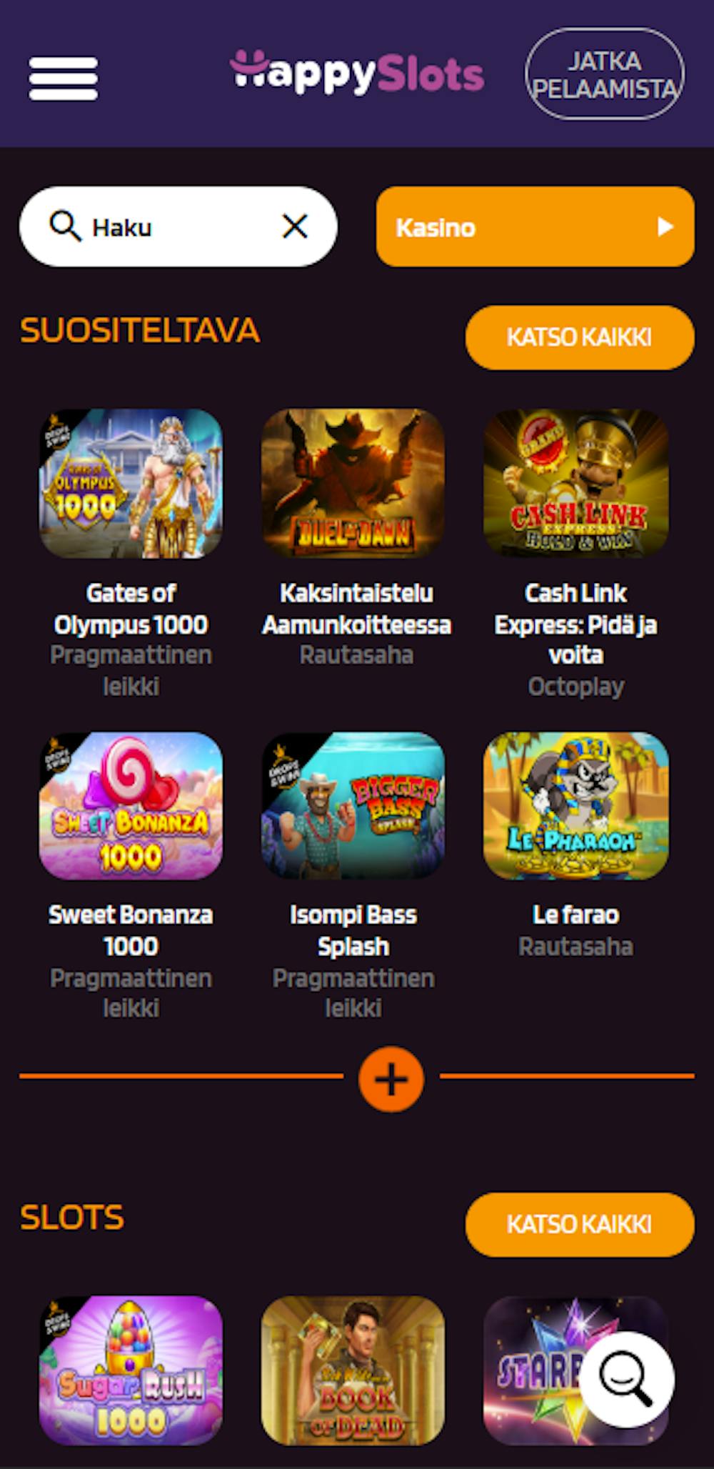 Pelit Happyslots nettikasinolla