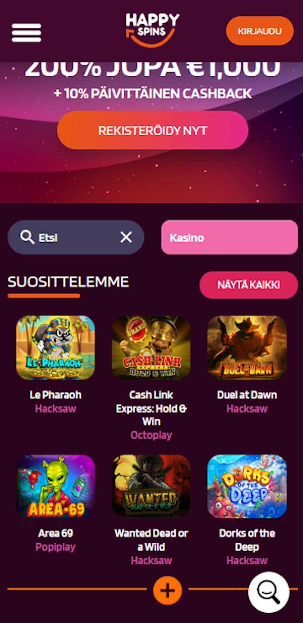 Happy Spins casino pelit