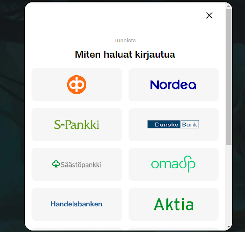 Pelitilin avaaminen Excite Win kasinolle.
