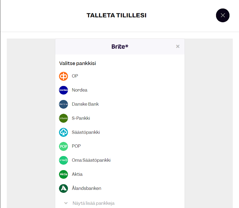 Pelitilin avaus Firespin kasinolle.