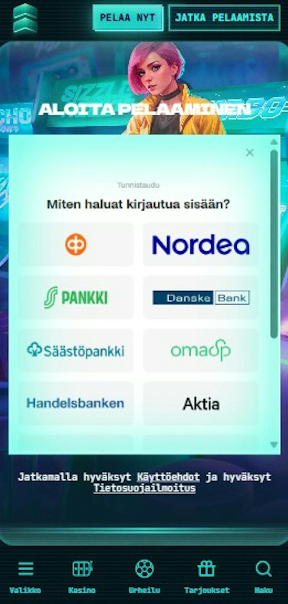 Power Up kasinolle kirjautuminen.