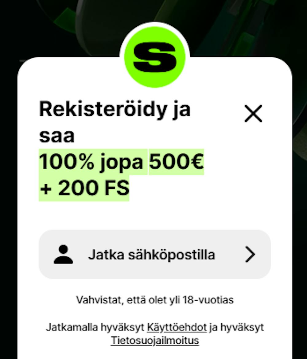 Spinit kasinolla pelaaminen alkaa rekisteröitymällä sähköpostilla.