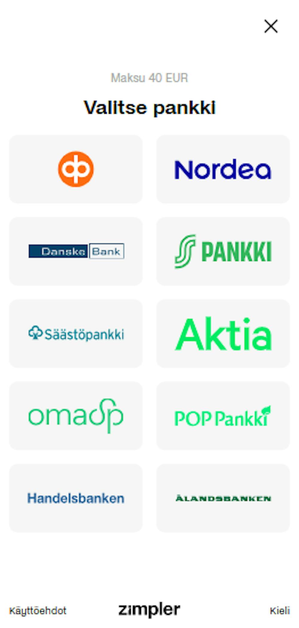 Tuohi kasinolla peli alkaa tallettamalla Zimplerin kautta.