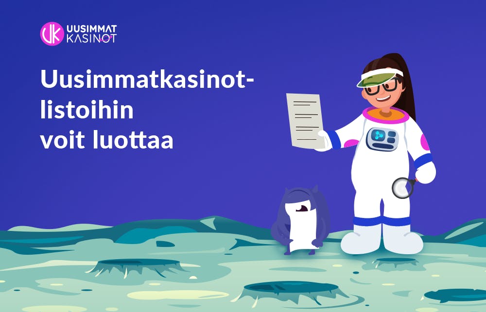 Uusimmatkasinot-listoihin voit luottaa - astronautti tarkastelee kasinolistaa