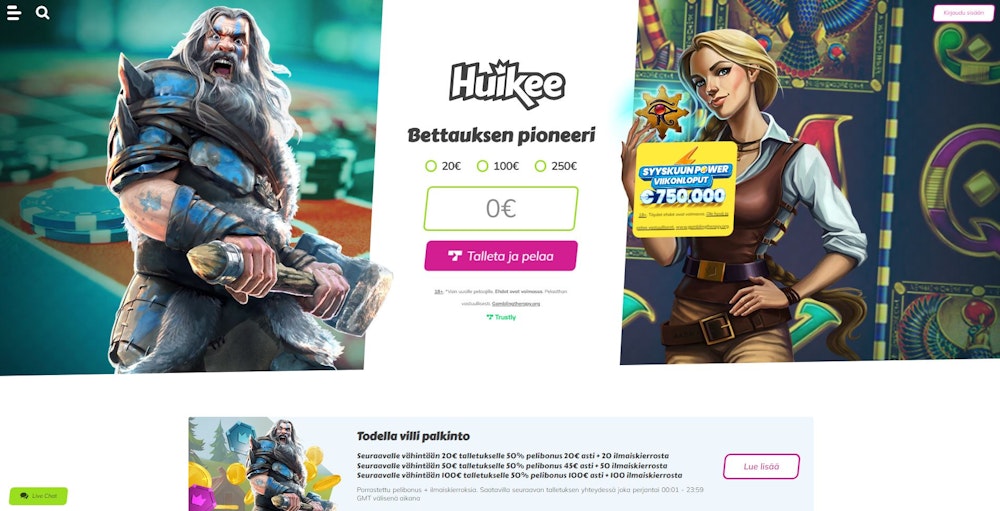 Huikee Casinon etusivu