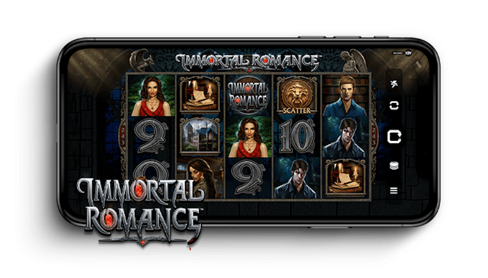 Immortal Romance kolikkopelin näkymä.