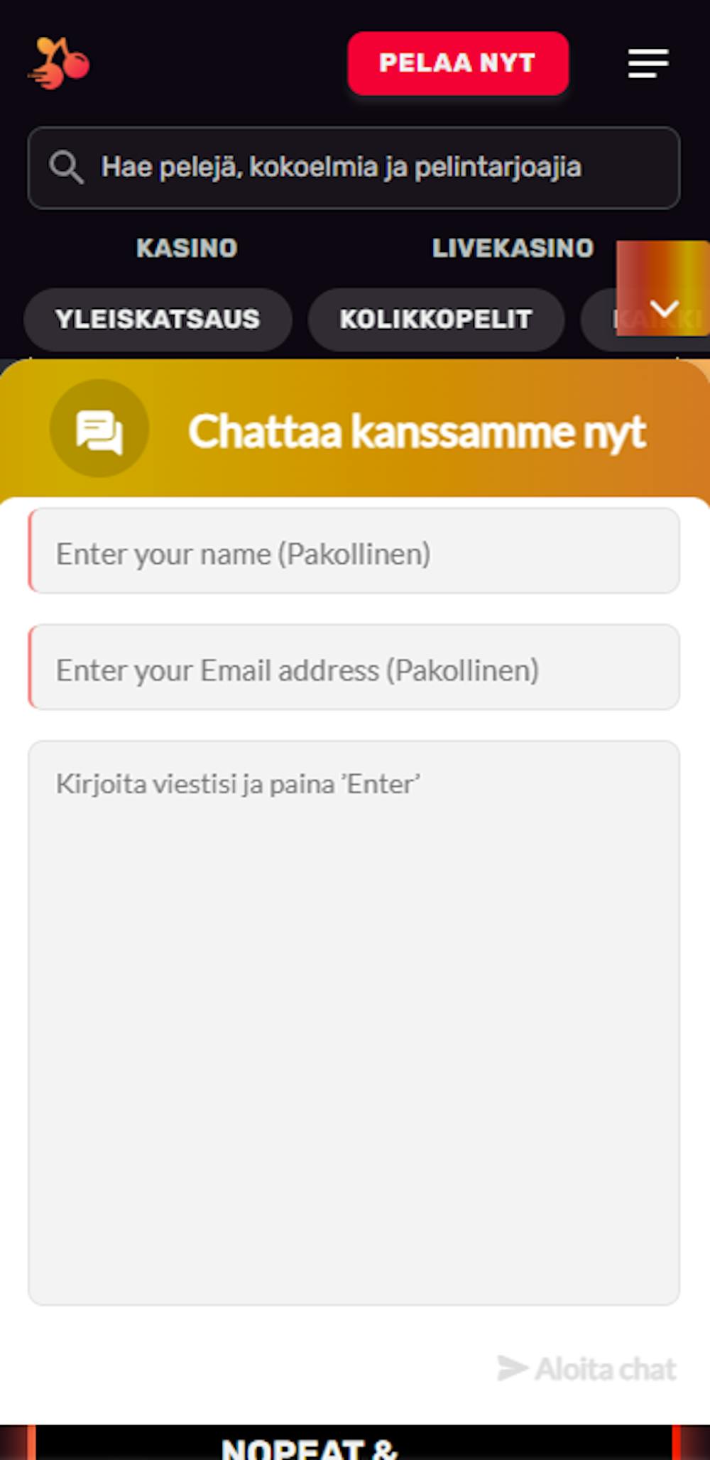 Instaslotsin asiakaspalvelu