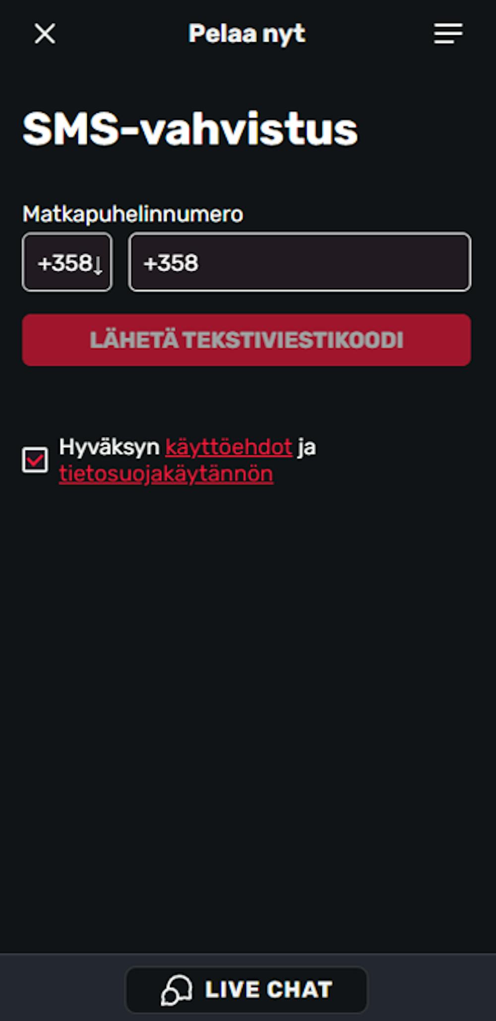 Rekisteröityminen Instaslots nettikasinolle
