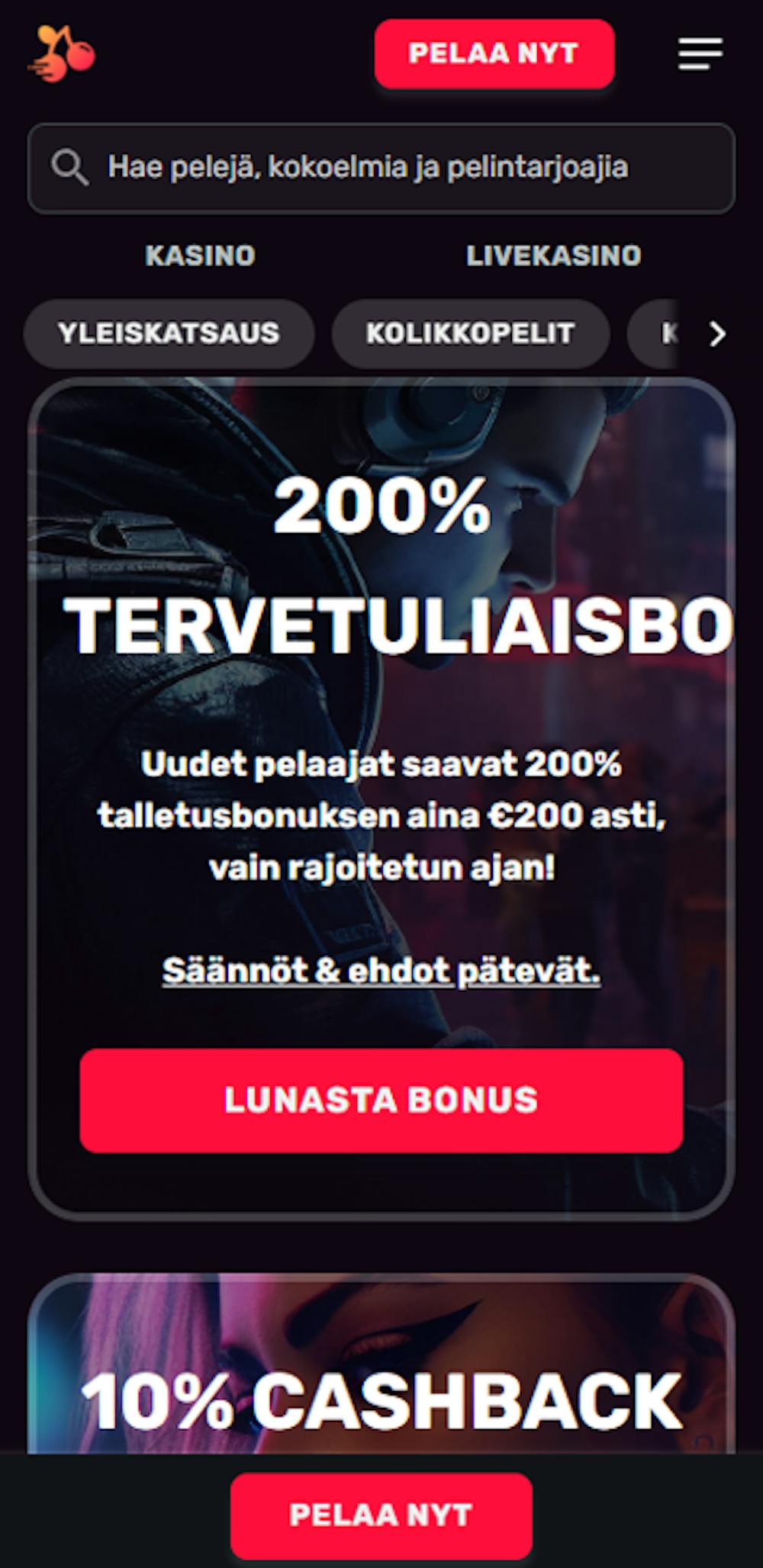 Instaslots nettikasinon bonustarjous
