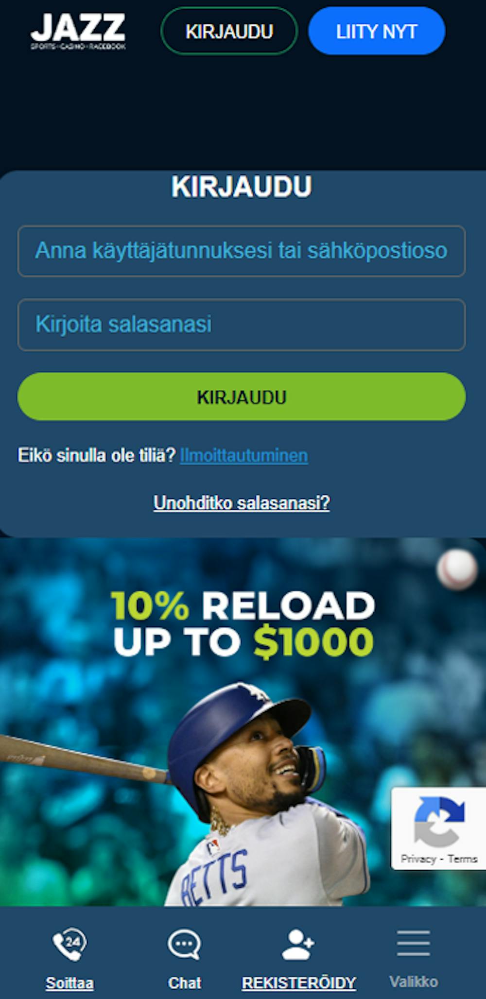 Pelitilin avaus ja rekisteröityminen Jazz Casinolle
