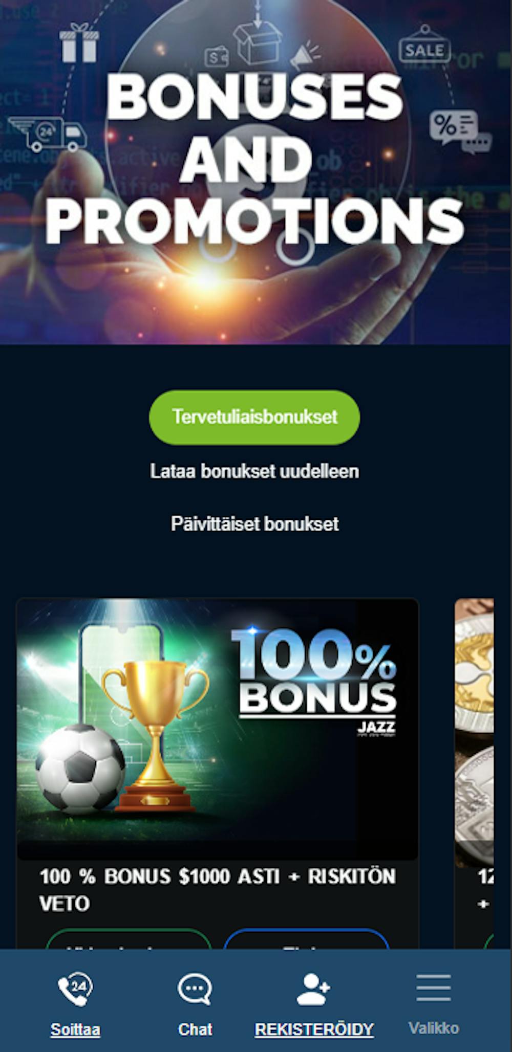 Jazz Casinon tervetuliaisbonus