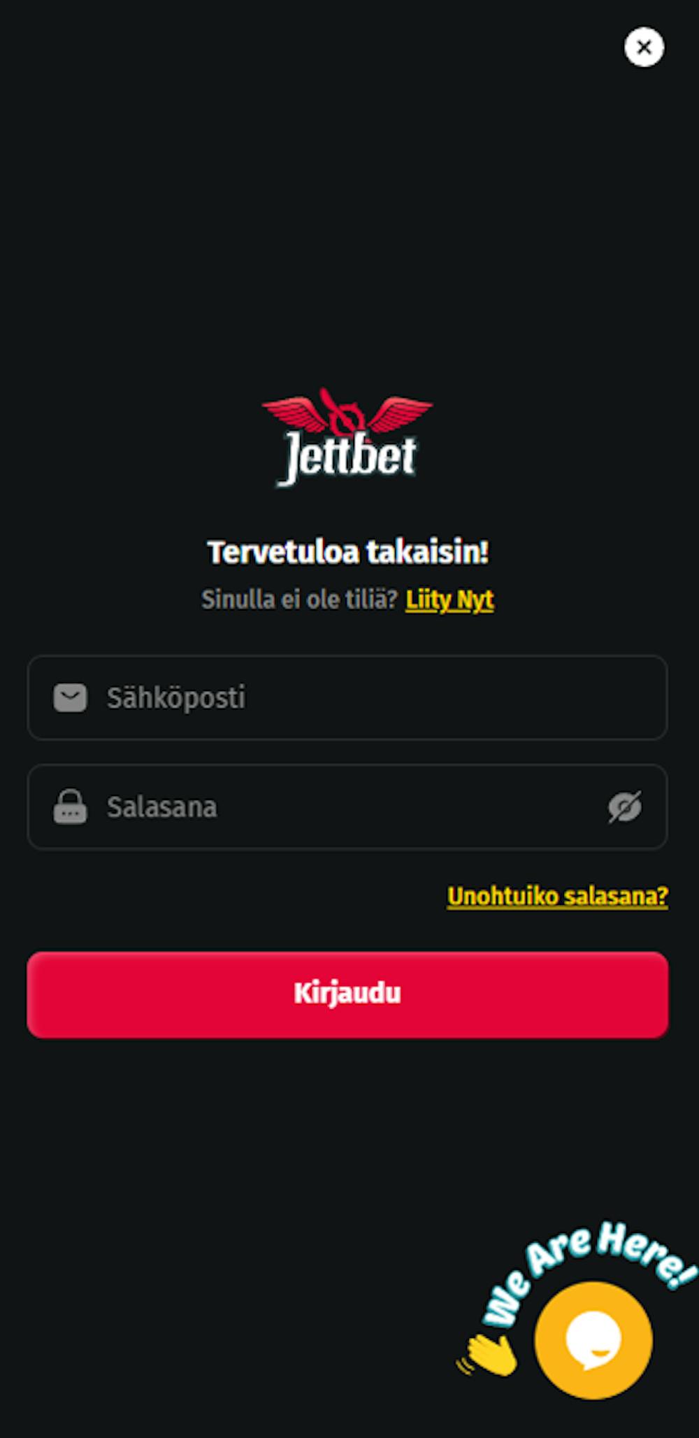 Pelitilin avaaminen Jettbet kasinolle