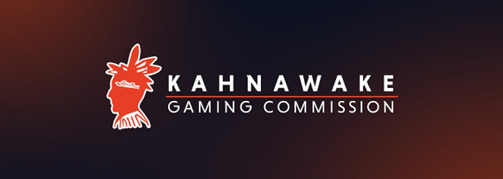 Kahnawake Gaming Comissionin logo.