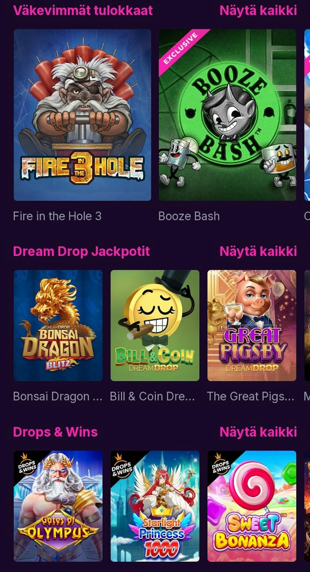 Kanuuna Casinon pelivalikoima