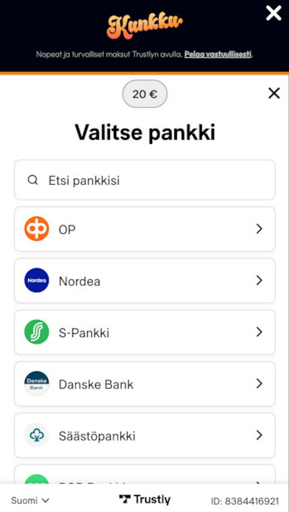 Kunkku kasino talletus