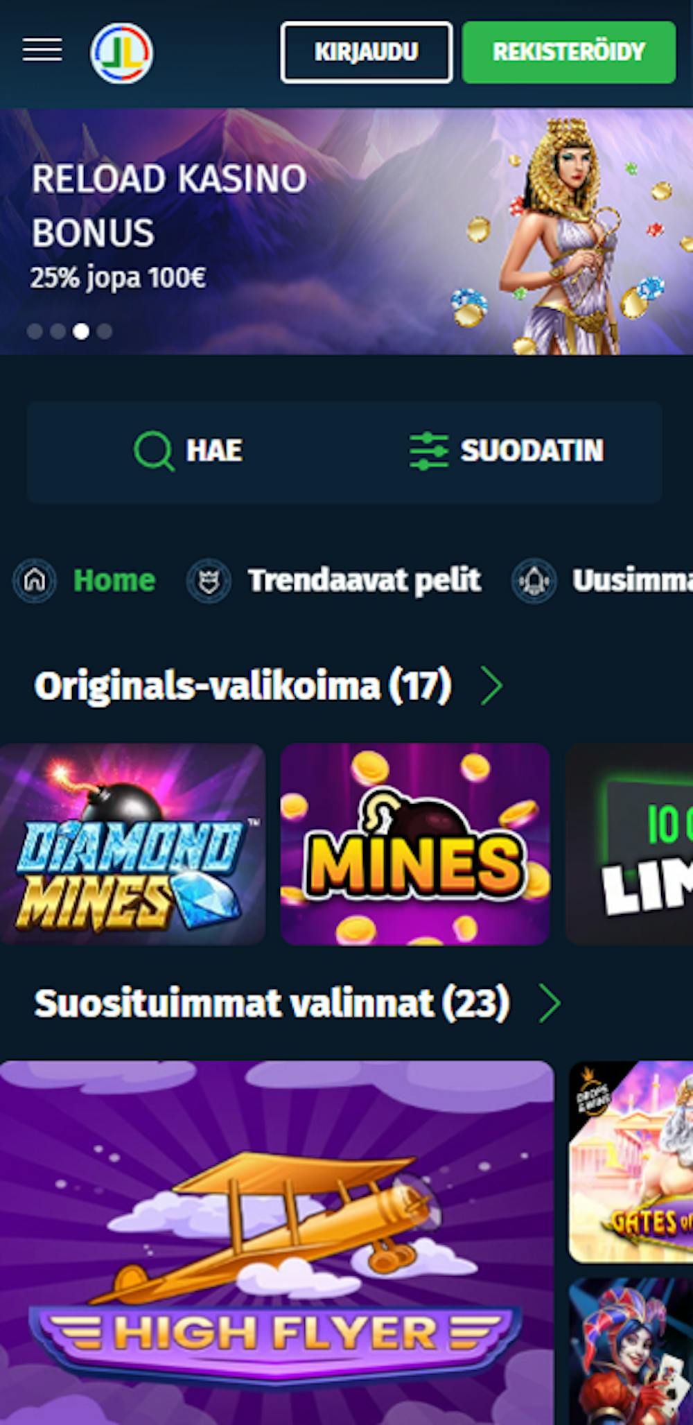 lapilandersin pelivalikoima