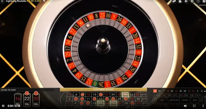 Lightning Roulette livekasinopeli.
