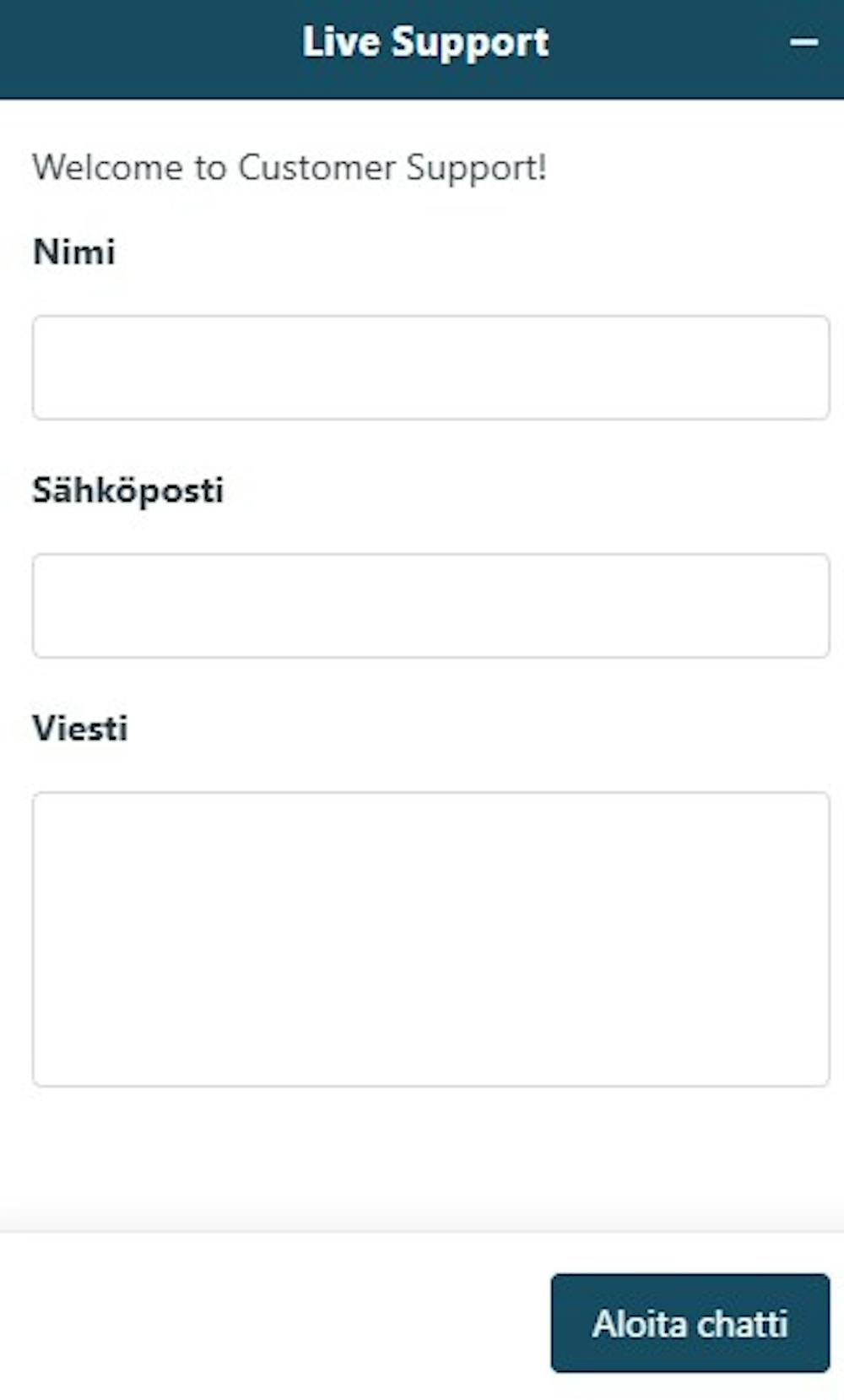 Slotuna kasino palvelee asiakkaita esimerkiksi live-chatissa.