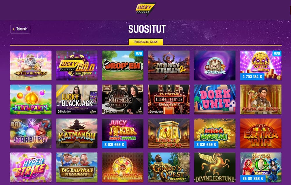 Lucky Casino online-pelit