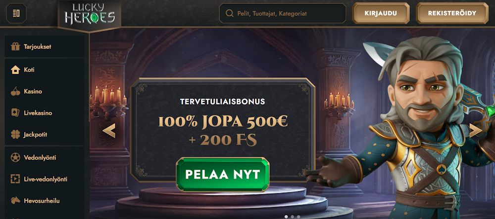 Lucky Heroesin tervetulotarjous