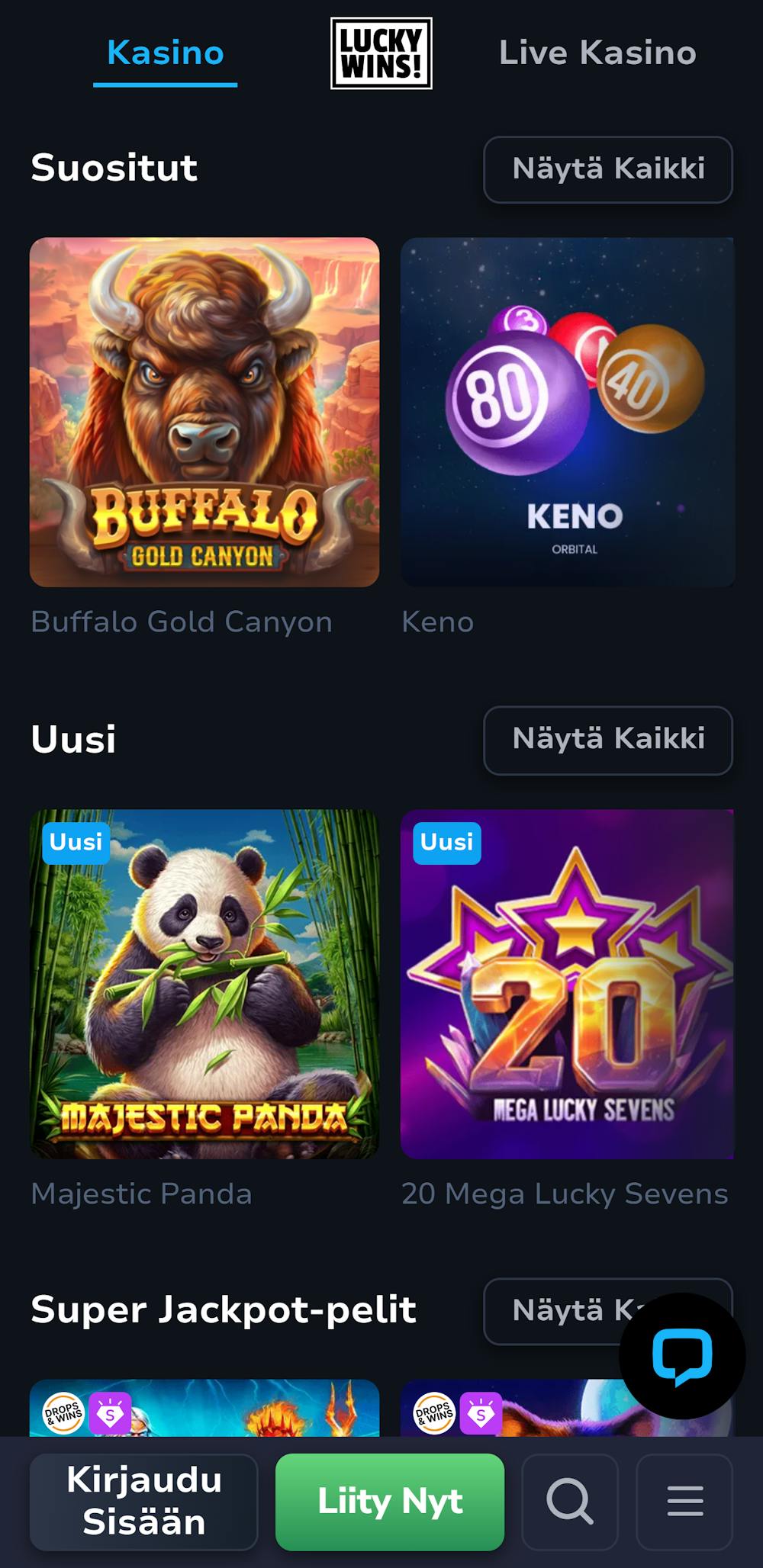 Lucky Wins Casino pelit